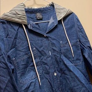 Boho hooded button down!